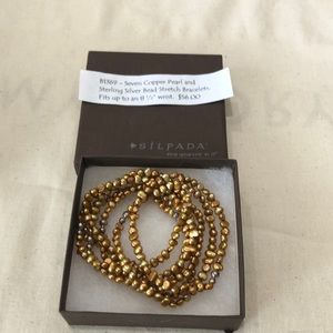 Silpada set of 7 copper pearl bracelets B1369
